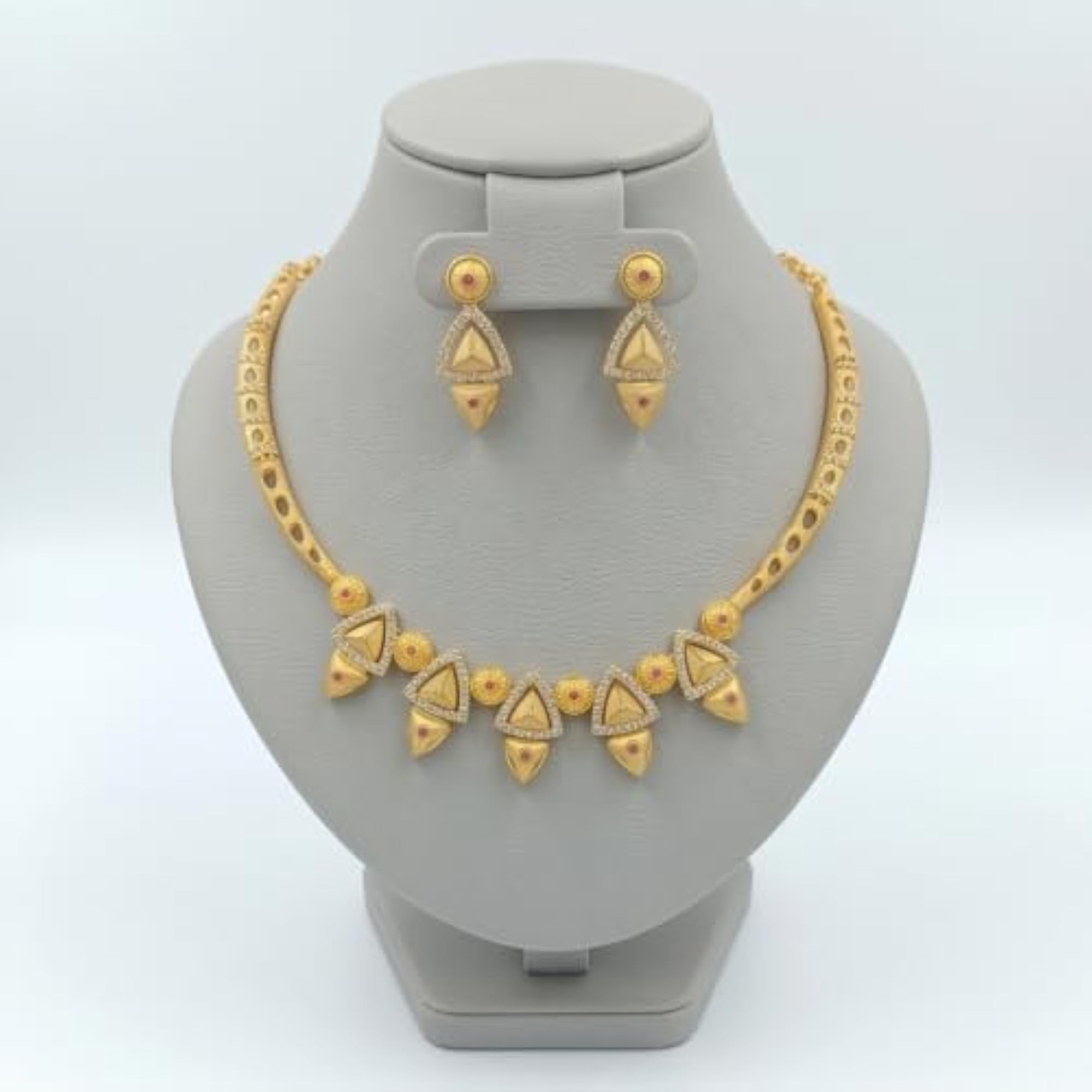 Women's Fan Motif Goldenen Set, Elegant Design