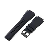 Origine : Chine continentale Générique Bracelets de montre en silicone imperméables et respirants, compatibles avec les séries Bell Ross BR01 et BR03(Black-BK-K3,24mm)