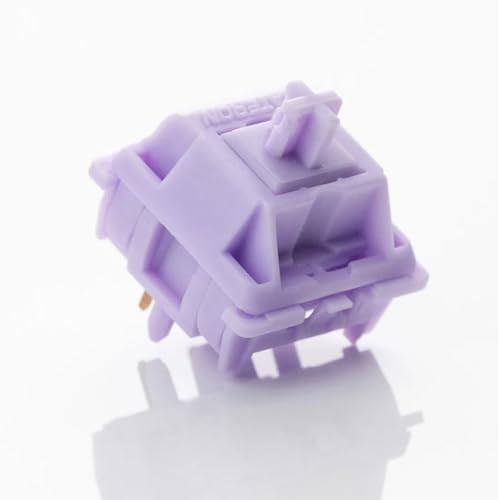 Image of OOCTPK Chilkey POM Purple Linear Keyboard Switches for Mechanical Gaming Keyboard, 20gf Min Force 5-Pin Pre Lubed Creamy Clacky Switches with Double Stage Spring (35pcs)