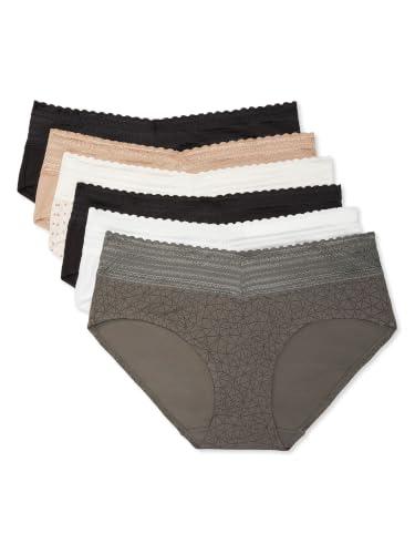 Image of Warner's Women's Blissful Benefits Dig-free Comfort Waist With Lace Cotton Hipster 6-pack Ru2266w