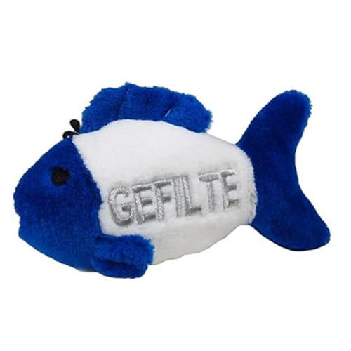 Multipet Gefilte Fish 4.5' Dog Toy, White/Blue