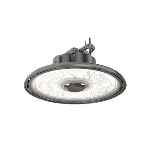 Image of Lithonia Lighting REBL Round High Bay LED Light, 12,000 /15,000 /18,000 Adjustable Lumen Output, 3500K /4000K /5000K Switchable White Color Temperature, Work Light, UVOLT 120-347V, 12.2 inch x 7.5 inch, Bronze