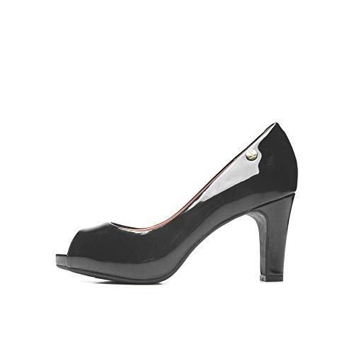 Peep Toe Vizzano Verniz Salto Grosso Feminino 1840300