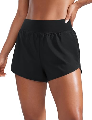 CRZ YOGA Mid Waisted Running Shorts for Women 3