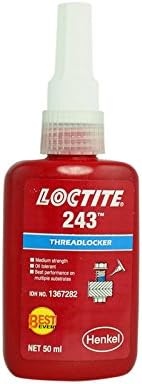 Genuine Henkel Loctite 243 X 50ml Medium Strength Oil Tolerant Threadlocker Blue Operating Temperature – 55°C to +150°C - 5 Pack