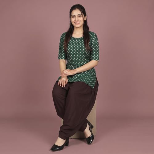 Image of FASHION GALLERY Women's Rayon Relaxed Fit Patiala Salwar with Full Length Drawstring Closure Type and Flexible Waist | Patiala Pant for Woman Free Size Fit Upto XXL