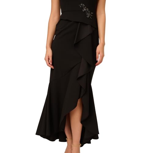 Image of Adrianna Papell Women's Beaded Crepe Halter Gown