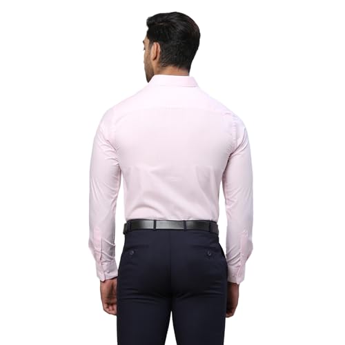 Image of Park Avenue Men Slim Fit Solid Pattern Polycotton Blend Semi Cutaway Collar Full Sleeve Formal Shirt