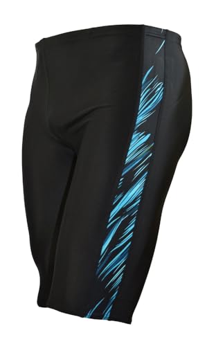 Adoretex Men's Spice Jammer Swimsuit - Ultimate Swim Racer for Performance and Comfort (MJ006)-Black/Blue-32