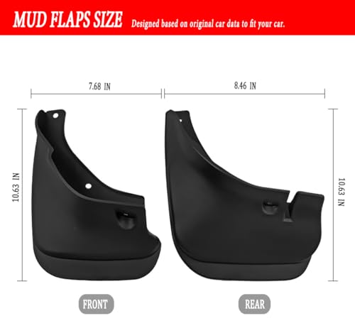 Image of Mud Flaps Mud Guards Fit for 1993-1998 Toyota Corolla AE100 Hatchback, Front & Rear Mud Splash Guards Accessories - 4 Pc, Black