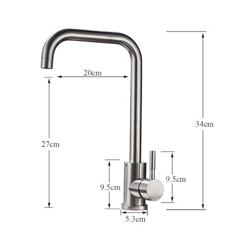 Robinet mitigeur d'évier en acier inoxydable brossé durable et design - 4