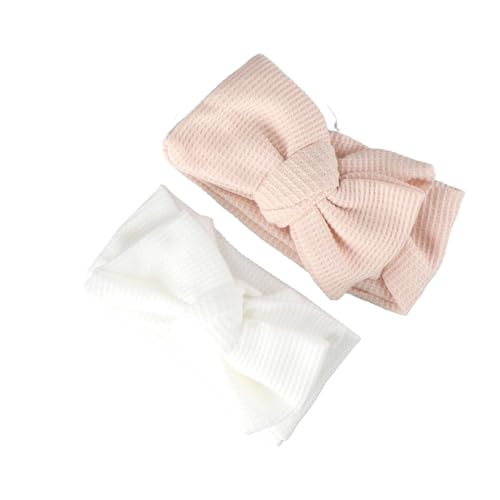 2Pcs Big Hair Bow Baby Headbands,Large Bowknot Elastic Stretchy Wide Headbands Hairband Hairbows Turban Headwraps for Newborn Infant Toddler3