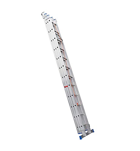 Echelle coulissante à Corde Professionnelle 3 Plans 3x12 échelons 8m/8,4m en alu Hailo Trio