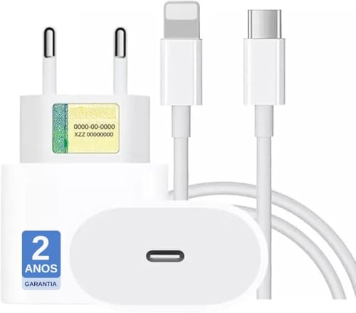 Carregador Turbo 25W Compatível iPhone X Xr 8 11 12 13 14 Plus Pro Max iPad Tipo C Com Cabo Tipo C-L