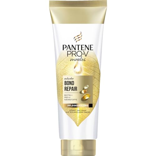 Pantene Acondicionador Pro-V Molecular Bond Repair con biotina, 160 ml; fórmula concentrada Pro-V para cabello seco; fortalece y deja el cabello visiblemente más saludable; enriquecido con nutrientes