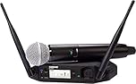 Shure GLXD24+/SM58 Dual Band Pro Digital Wireless Microphone System for Church, Karaoke, Vocals - 12-Hour Battery Life, 100 ft Range | SM58 Handheld Vocal Mic, Single Channel Receiver