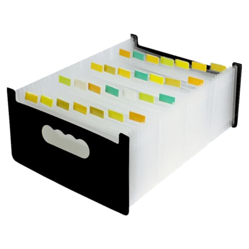 Trieur Portable pour Documents A6 Rangement Reçus 29 Compartiments Noir