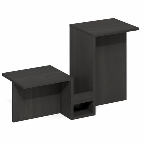 Furinno BOYATE Valley-Shaped Side Table with Open Shelf, Espresso - image 5