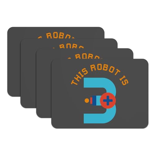Sets de table en caoutchouc noir robot 39,5x28,5 cm pour repas de fête enfant - 2