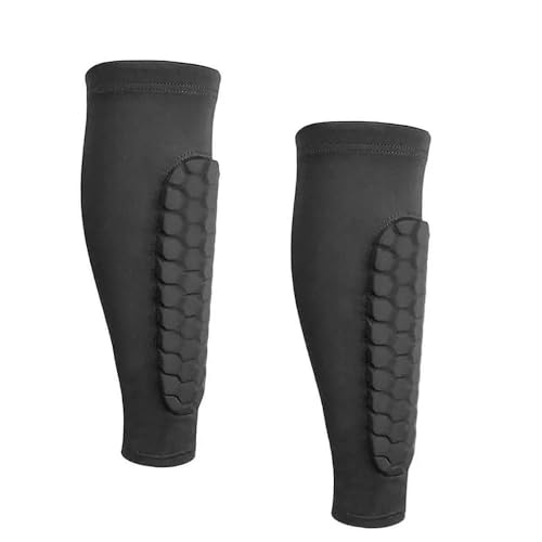 Mrxxjz 2 Pieces Ski Shin Guards Compression Sleeves - with Honeycomb Pads to Distribute Boot Pressure Protective Shin Pads for Skiers & Snowboarders (XL)
