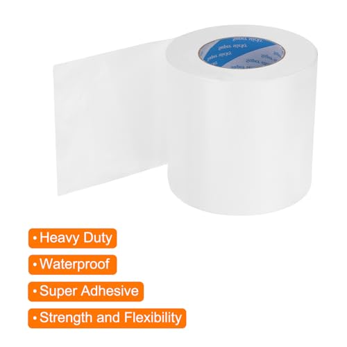 Image of uxcell Heavy Duty Duct Tape, 4 Inch x 55 Yard Waterproof Flexible Hand Tear Strong Adhesive Duct Tapes for Crafts DIY, Fixing, Repairs, White