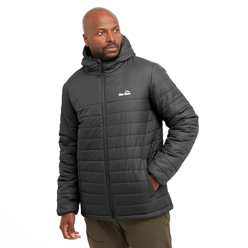 Peter Storm Men’s Blisco Jacket with Hood & 2 Pockets, Insulated, Water Repellent & Lightweight Puffer Coat for Cold Weather & Winter (UK, Alpha, L, Regular, Regular, Grey)