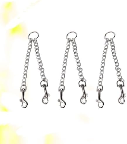 3pcs Double End Dog Leash Two Way Walking Lead Stainless Iron Silver — view 6