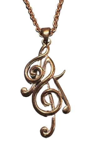 Solid Copper Musical Note Pendant and Chain Set
