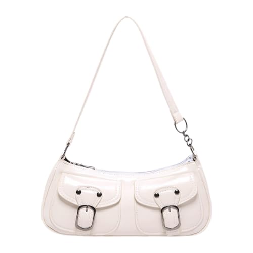 Image of Vintage Buckle Punk Purse for Women, Retro Y2K Shoulder Bag, Mini Hobo Clutch Aesthetic Purse for Travel Shopping