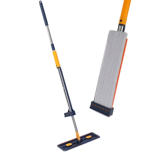 Large Flat Mop Cleaning Compartment No Wash Handheld Dust Mop for to Store Rotation for Efficient Floor Cleaning for All