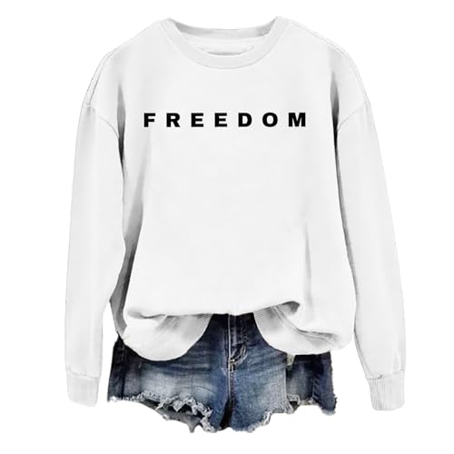 Freedom Sweatshirt, Freedom Crewneck,Unisex Letter Printed Crewneck