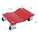 MotiveTech 4PACK 2500lbs Capacity Professional Steel Vehicle,Heavy Duty Wheel,Car,Steel Tire Skates with Brakes,RED