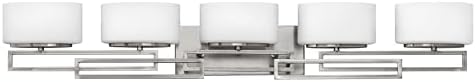 Hinkley Lanza Contemporary Modern Five Light 300W G9 Bathroom Vanity Fixture, Antique Nickel