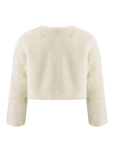 Hularka Flower Girl Faux Fur Cape Bolero Shrug Cardigan Coat Wedding Party Sweater Jacket Shawl Cover Up Outwear2