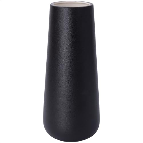 D'vine Dev 11 Inch Ceramic Flower Vase Textured Finishing, Minimalist