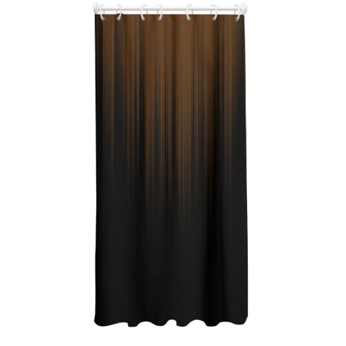 Image of AAtter Brown Black Ombre Shower Curtain, Small Stall 36x72 Inch, 7 Hooks