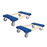 HaulPro Furniture Dolly 30' x 18' I 4 Wheels Heavy Duty Moving Dollies | Fully Assembled Wooden Moving Cart with Large Wheel Casters | | Heavy Duty Dolly Cart | 1,000 lbs Capacity | Pack of 2