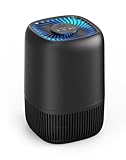 Air Purifiers for Office with H13 True HEPA Filter Up to 1076 Ft² for Pet Family, Pollen, Smoke, Compact Air Cleaner with 3 Speeds, Timer, Aroma Quiet, 360°Intake, for Home Bedroom, Black