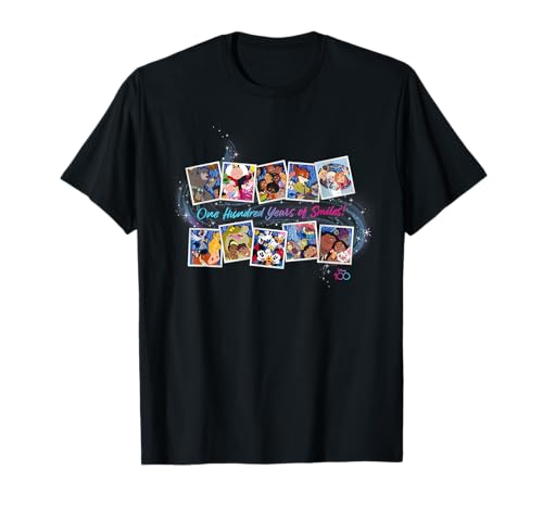 T-shirt Disney 100 Years of Smiles Photo Booth vêtement commémoratif mode vintage décontractée