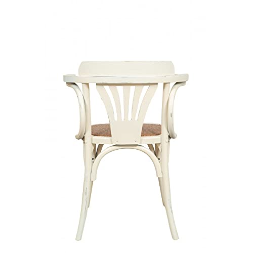 Biscottini Esszimmerstühle Holz landhausstil möbel 77x42x45 cm - Küchenstühle Holz - Rattanstühle esszimmermöbel Vintage - Bistrot Rattan Stuhl - Retro küchenmöbel - Esstisch stühle