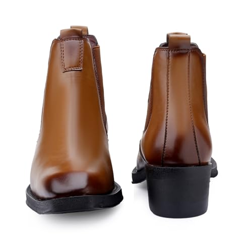 Image of Men's 2 Inch Heel Height Increasing Faux Leather Material With Casual Formal Slipon Chelsea Boot.