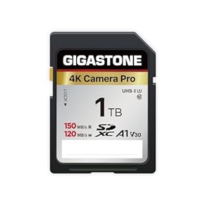 [5-Yrs Free Data Recovery] GIGASTONE 1TB SDXC Memory Card 4K Pro Series Camera Transfer Speed Up to 150MB/s Compatible with Canon Nikon Sony Camcorder, A1 V30 UHS-I Class 10 for 4K UHD Video