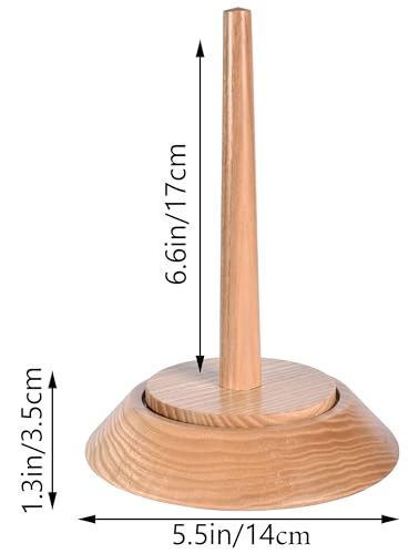 Image of BARVA Portable Chunky Yarn Holder 22 Lb | Smooth Bearing Spinner & Big Rubber Anti Slip Pads for Stability | European Wood Crochet Accessories | Compact Fiber Pro Tools | Top Crafts & Gifts for Women