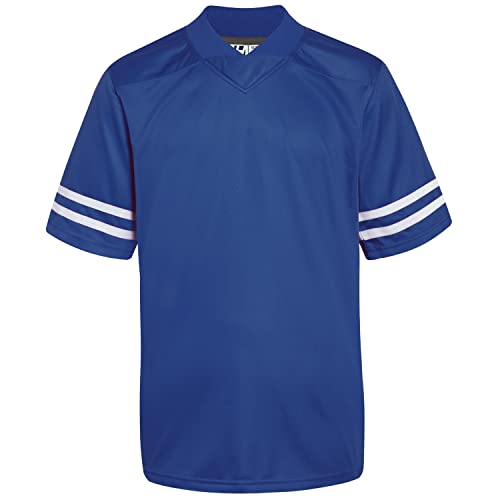 Pullonsy Mens Womens Blank Football Practice Jersey Athletic Replica Shirts Mesh Christmas Tops White Stripes Royal Jersey Size Medium