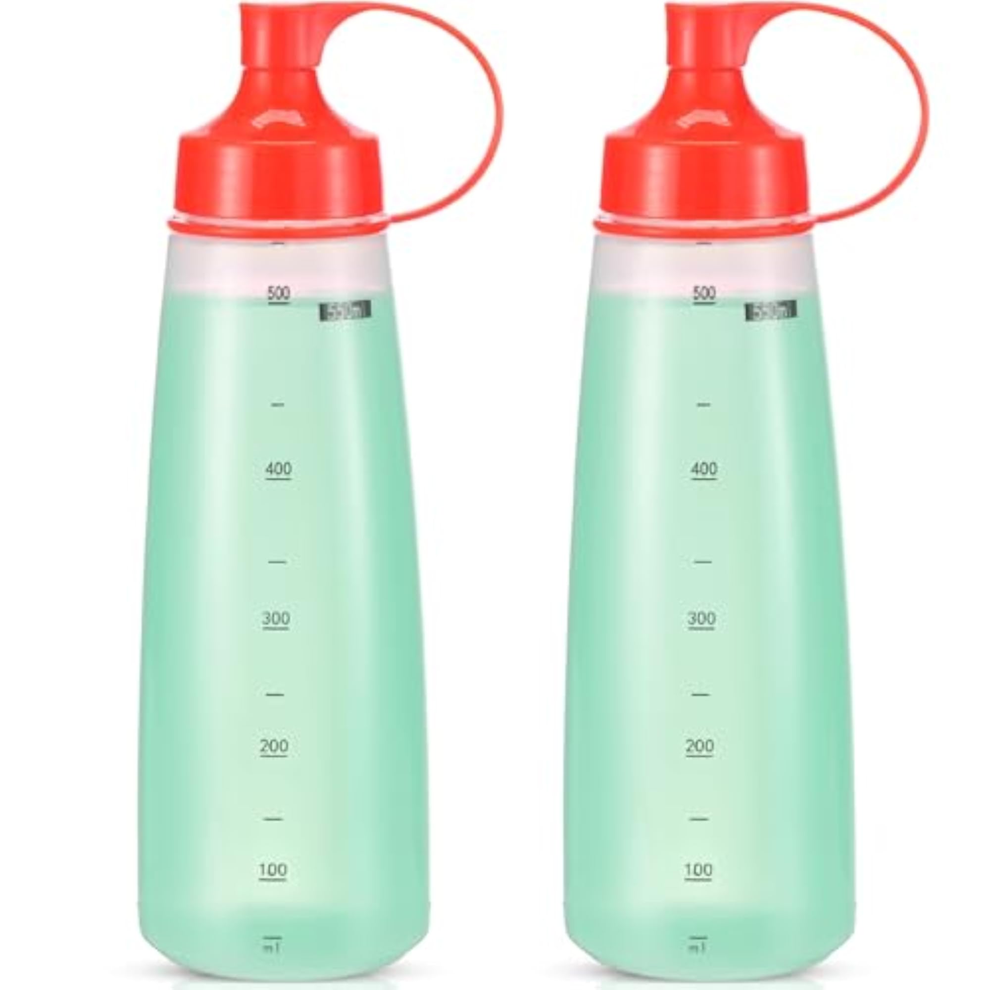 Pack of 2 Wide Mouth Squeeze Bottles for Condiments