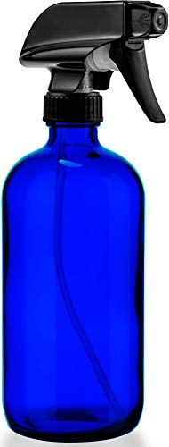 Sally's Organics Empty Blue Glass Spray Bottle - 16oz Refillable Container