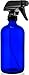 Empty Blue Glass Spray Bottle - 16oz Refillable Container is Perfect for Essential Oils, Cleaning Products, Aromatherapy, and Cooking - Durable Black Trigger Sprayer with Mist and Stream Nozzle
