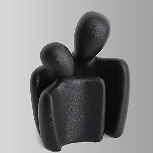 Renxi Lover Statues, Porcelain Sculptures, Table Top Decor, Affectionate Couple Art Ceremic Sculpture, Living Room Decorations, Romantic Figurine For Home, Bedroom, Office And Bookshelf (Black) #TOP2