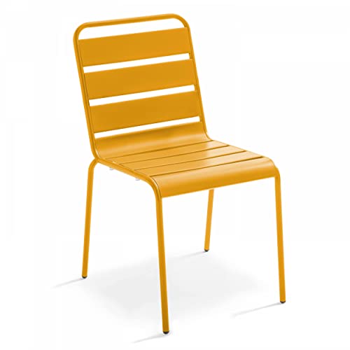Oviala Chaise de Jardin en métal Jaune - Palavas