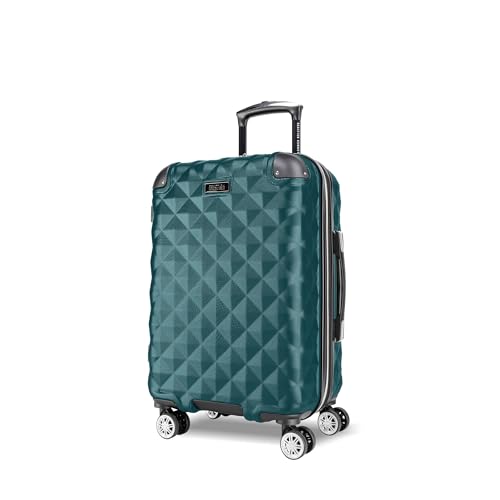 Kenneth Cole REACTION Diamond Tower Collection Lightweight Hardside Expandable 8-Wheel Spinner Travel Luggage, Deep Teal, 20-Inch Checked